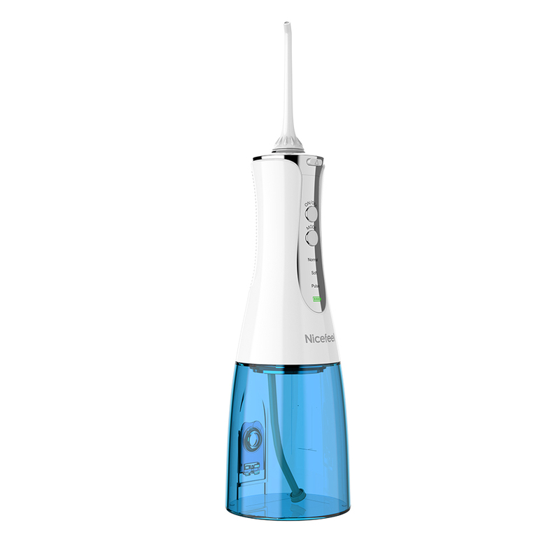1000 مل مسك الأسنان غير السلكي المروِّي الفموي المياه Flosser الأبيض 2.5mm فوهة