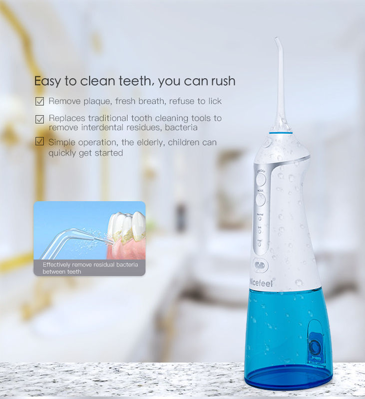 IPX7 Grade Nicefeel Wireless Flosser محمول قياسي 3 أوضاع عمل